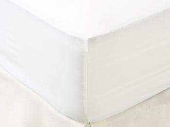 Sábana Bajera Ajustable para colchones altos Algodón Percal Bio Cama 135 cm TEX HOME Blanco