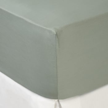 Sábana Bajera Ajustable para colchones altos Algodón Percal Cama 180 cm TEX HOME Verde