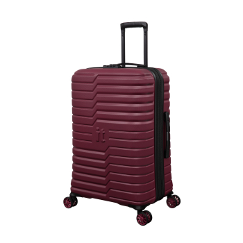 Maleta Mediana Trolley Rigída 68x46,5x29,5 cm, 8 ruedas, Candado TSA, Expandible, IT Dinamic, Burdeos