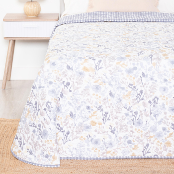 Colcha Reversible de Microfibra Cama 180 cm TUOMI HOMEWEAR Blanco