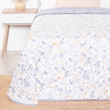 Colcha Reversible de Microfibra Cama 135 cm TUOMI HOMEWEAR Blanco