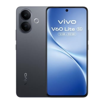 Móvil – vivo V60 Lite, Negro, 512GB, 12GB RAM, 6.77″ AMOLED de120Hz, Dimensity 7360-Turbo, 6500 mAh