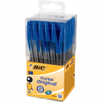 Bolígrafos Bic Cristal Azul 50 ud