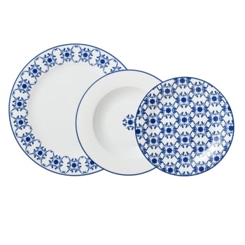 Vajillas en Gres de 12 pzas LA MAISON Azulejo