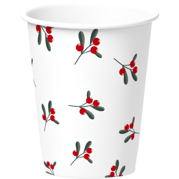 Vasos de Cartón 20 cl CARREFOUR HOME 12 unid. - Bayas Navidad