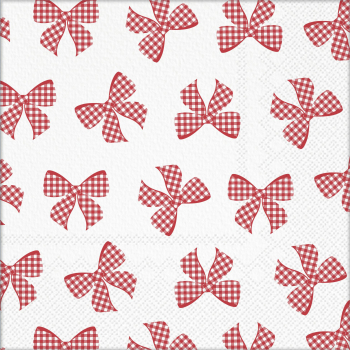 Set 20 Servilletas de 3 Capas Lazos Rojos 33x33 cm CARREFOUR HOME