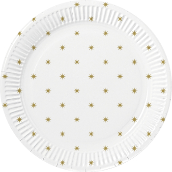 Platos de Cartón 23 cm CARREFOUR HOME 12 unid. - Estrellas Doradas