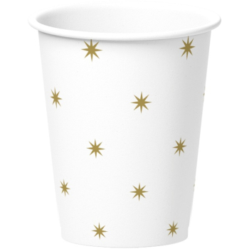 Vasos de Cartón 20 cl CARREFOUR HOME 12 unid. - Estrellas Doradas