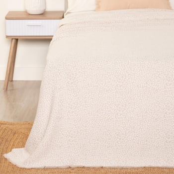 Colcha Portuguesa Decorativa Cama 90 cm LUMA HOME Beige