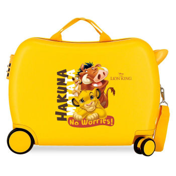 Maleta Infantil 50x38x20 cm, 4 ruedas, 2 Multi, Disney Rey León Hakuna Matata, Ocre