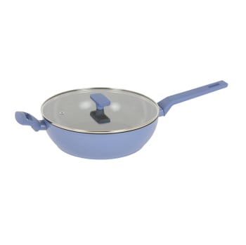 Guisera Chef La Cartuja de Sevilla Alcalá, Antiadherente cerámico, de Aluminio, Apto Inducción, 28 cm, con Tapa