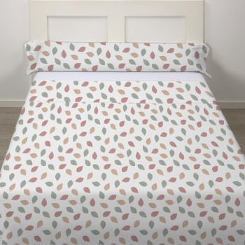 Juego de Sábanas 3 Piezas Cama 90 cm TEX HOME Omega Hojas