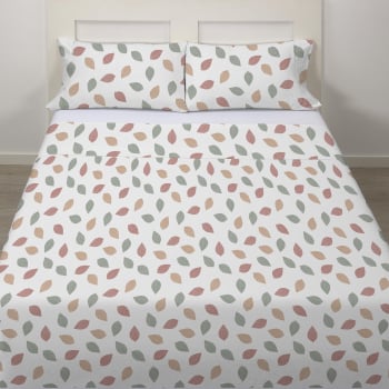 Juego de Sábanas 4 Piezas Cama 150 cm TEX HOME Omega Hojas