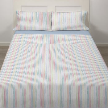Juego de Sábanas 4 Piezas Cama 150 cm TEX HOME Siena Rayas