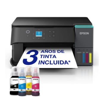 Impresora Epson Ecotank ET-2950 Inkjet, Wifi, Blanco y Negro, 33 ppm, Hasta 3 años de tinta incluida