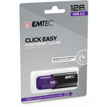 Memoria USB Emtec Click Easy 128GB - Púrpura