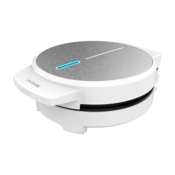 Gofrera Eléctrica, Capacidad para 1 Gofre grande o 5 en Forma de Corazón, Antiadherente, Cecotec Fun Gofrestone  -  Blanco