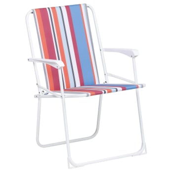 Silla de Playa Fija de Acero Acolchada 1,5cm Summer, Multirayas