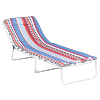 Cama de Playa de Acero Acolchada 1,5cm Summer, Multirayas