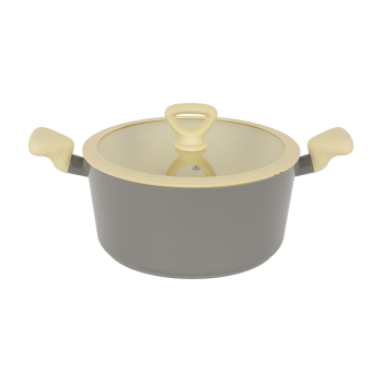 Cacerola SANPIETRO Cream 4,5L, de Aluminio, Apta Inducción, con Tapa