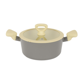 Cacerola SANPIETRO Cream 2,4L, de Aluminio, Apta Inducción, con Tapa