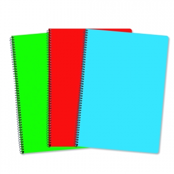 Cuaderno espiral de tapa blanda DinA4 80 hojas pautado 3mm 60 g. Colores surtidos