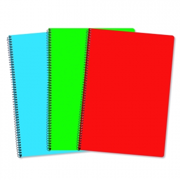 Cuaderno espiral de tapa blanda DinA4 80 hojas cuadrícula 4x4 60 g. Colores surtidos