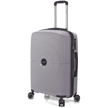 Maleta Grande Trolley Rigida, 75x50x30 cm, Doble rueda,  Benzi Super Light, Gris