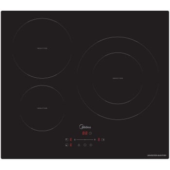 Placa de Inducción Midea MIH740T278K0, 7400 W, 59 cm, 3 Zonas de Cocción, 9 Niveles de Potencia