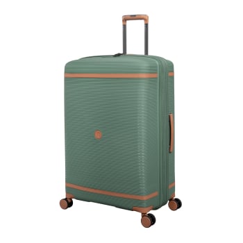 Maleta Grande Trolley Rigída 77x53,5x35 cm, 8 ruedas, con Cerradura diales con TSA, Expandible, IT Vintage, Verde