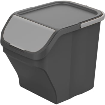 Cubo de Basura para Reciclaje 25L 40x30x34 cm Apilable Mondex Stack N' Sort - Gris