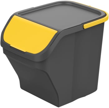 Cubo de Basura para Reciclaje 25L 40x30x34 cm Apilable Mondex Stack N' Sort - Amarillo