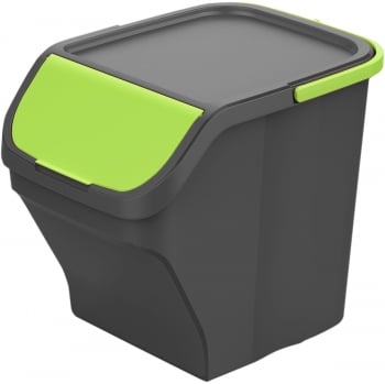 Cubo de Basura para Reciclaje 25L 40x30x34 cm Apilable Mondex Stack N' Sort - Verde