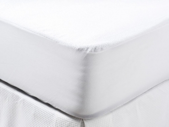 Protector de Colchón Rizo Impermeable Transpirable y Antiácaros TEX HOME Cama 150 cm Blanco