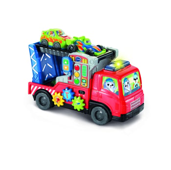 VTech Baby Tráiler Portacoches Carga y Descarga, Juguete primera infancia +1 año