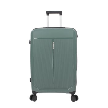 Maleta Mediana Trolley Rigida, 67x45,50x26 cm, 8 ruedas, Candado TSA, Totto Ritmo, Verde