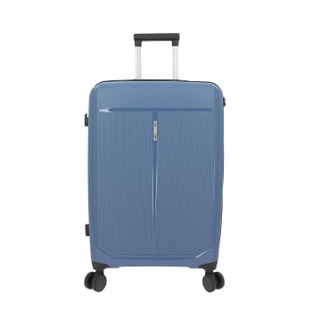 Maleta Mediana Trolley Rigida, 67x45,50x26 cm, 8 ruedas, Candado TSA,  Totto Ritmo, Azul