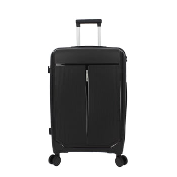 Maleta Mediana Trolley Rigida, 67x45,50x26 cm, 8 ruedas, Candado TSA,  Totto Ritmo, Negro