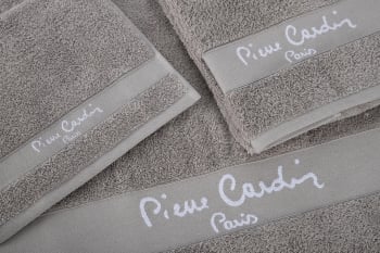 Juego de Toallas 3 Piezas de Algodón PIERRE CARDIN Logo Gris