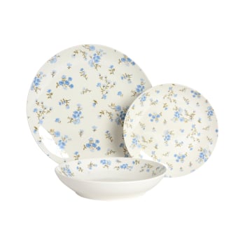 Vajilla de Porcelana de 12 pzas IDEALCASA Bella - Azul