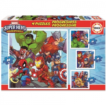 Puzzle Educa Progresivos Marvel Super Heroes Adventures 
