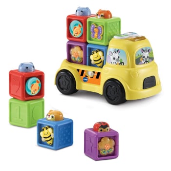 VTech Baby Simón El Camión Bloques Sorpresa, Vehículo interactivo apilable +6 meses
