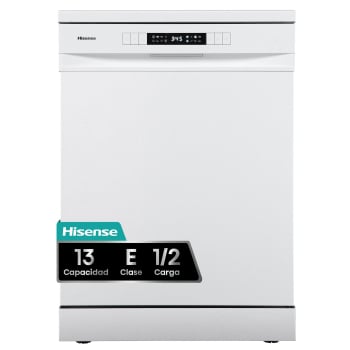 Lavavajillas 60 cm Hisense HS622E10W, 7 Programas, 13 Cubiertos, Clase E - Blanco