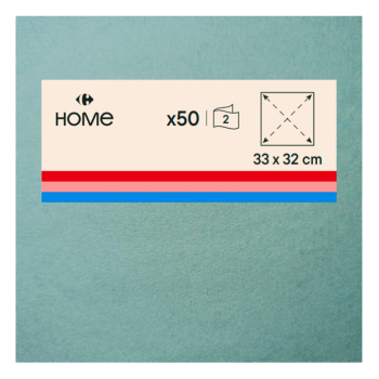 Servilletas de papel 2 capas 33x32 cm CARREFOUR HOME 50 unid. - Verde