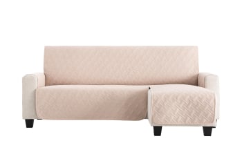 Cubre Sofá 3 Plazas Acolchado Reversible 240x80 cm FUNDABEL Lisboa Beige