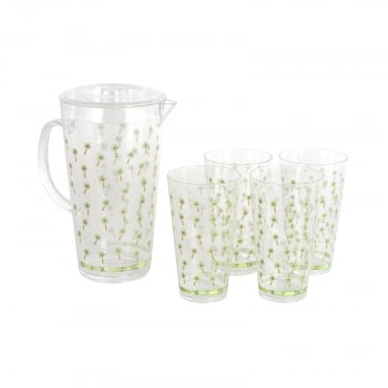 Pack Jarra de agua 2L Nilo con 4 Vasos 0,6L
