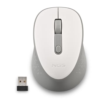 Ratón Óptico Inalámbrico Nano Receptor 800/1600 DPI NGS Dew White - Blanco