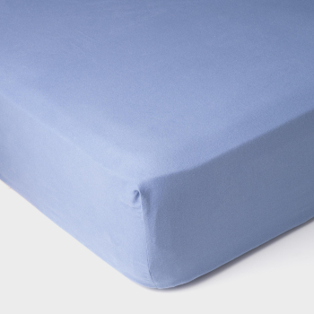 Sábana Bajera Ajustable de Algodón Cama 135 cm TEX HOME Azul