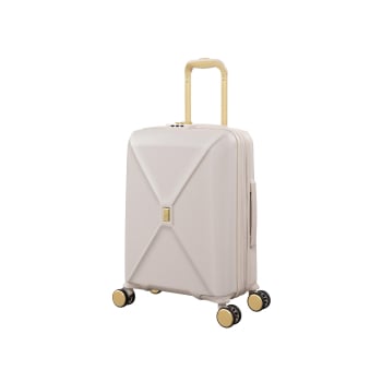Maleta de Cabina Trolley Rígida 55x38,5x23 cm, 8 ruedas, Candado TSA, IT Statue, Expandible, Crema