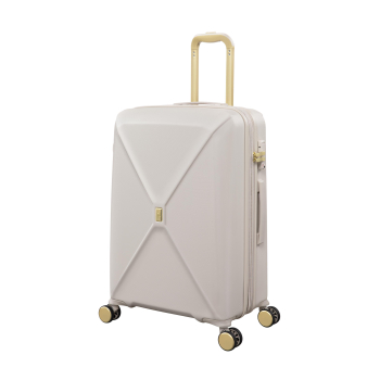 Maleta Mediana Trolley Rígida 67,5x45,5x30 cm, 8 ruedas, Candado TSA, IT Statue, Expandible, Crema